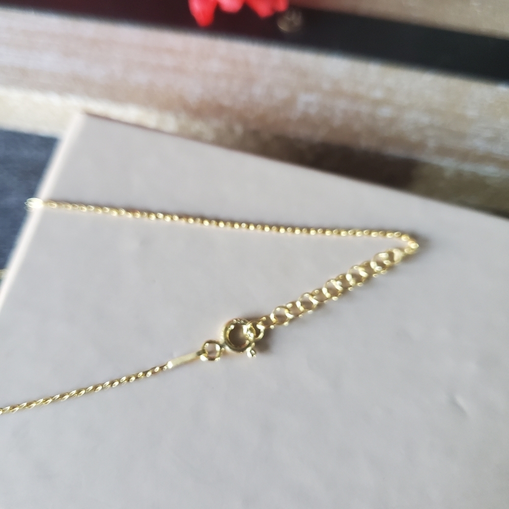 "S" Intial 14K Gold Necklace - Picture 5 of 8